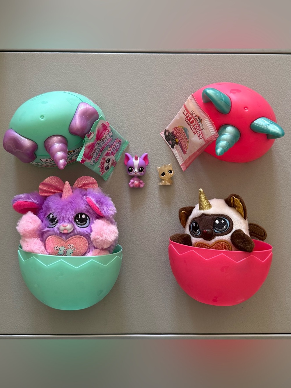 Rainbocorns Puppycorn & Kittycorn Bow Surprise Toy by ZURU | Ages 3-99 | EUC